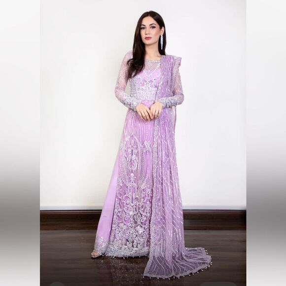 AYESHA SHOAIB MALIK PAKISTANI AUTHENTIC LUXURY DESIGNER DRESS - Picture 7 of 13